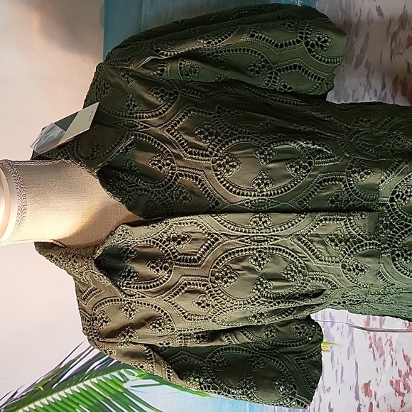Tuckernuck Green Eyelet Midi Dress - Picture 4 of 9